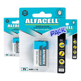 Bateria Pilha Alfacell 9v Alcalina Retangular 3 Kits