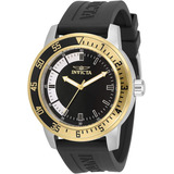 Reloj Invicta 34097 De Acero Inoxidable Especializado Para Color De La Correa Negro Color Del Bisel Oro Color Del Fondo Negro