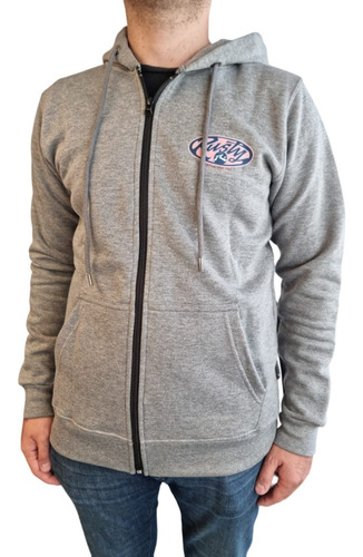 Campera Hombre Rusty World Tour Zh Friza Algodon Gris Me