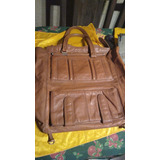 Bolso Cartera Cuero De Viaje 70s   Vintage Bronce   Mujer