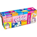 Kit 3 Pote Slime Unicornio Gelelé Massinha Slime Anti Stress