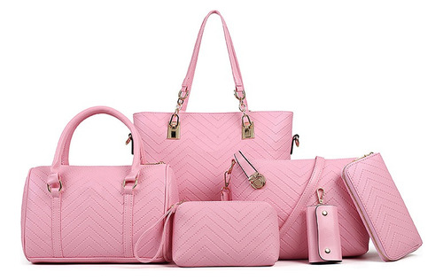 Set 6 Bolsas Mujer En Relieve Hombro Crossbody Bolsa Tote