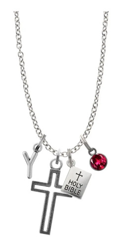 Collar Jesus Dios Dije Letra Inicial Cruz Biblia Iglesia