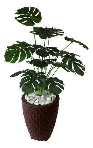 Planta Artificial Folhagem + Vaso Decoracao A Pronta Entrega