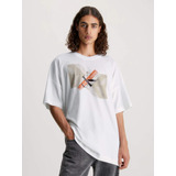 Playera Oversized Blanca De Algodón Para Hombre Calvin Klein