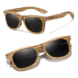 Gzwsx Gafas De Sol De Madera Con Montura Y Lente Azul | Capa