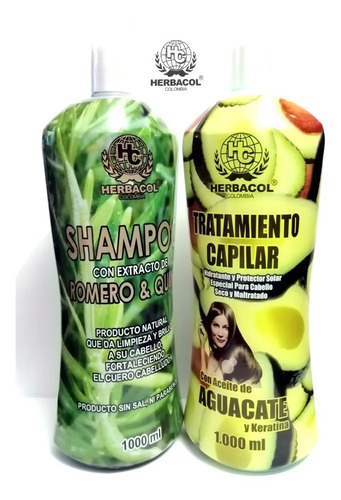 Shampoo Romero Y Tratamiento Aguacate Herbacol