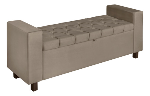 Puff Sapateira Recamier Bau Londres 195cm P Cama King Veludo