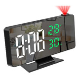 Reloj Despertador De Proyección Digital Led Con Espejo