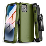 . Funda Mybat Maverick Clip Para iPhone 14 - Verde Con Mica