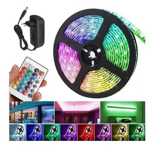 Cinta De Luz Led Multicolor Rgb 5 Metros Tira Led + Control