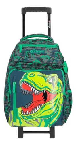 Mochila Samsonite Xtrem Dinosaurio Verde Con Carro