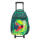 Mochila Samsonite Xtrem Dinosaurio Verde Con Carro