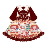 Vestido De Oso Lolita De Cintura Alta De Navidad