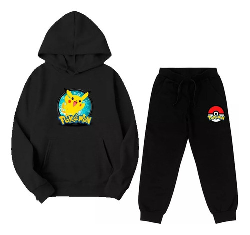 Conjunto De Moletom Infantil Pokémon Pikachu Blusa E Calça