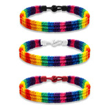  Pulseira Nanafast Rainbow Lgbt Pride Feita À Mão Trançada E