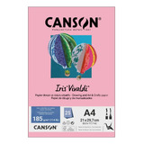 Papel Canson A4 Iris Vivaldi 185g 25fls Rosa Claro