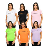 Kit 6 Camisas Academia Femininas Dryfit Corrida Ginástica 