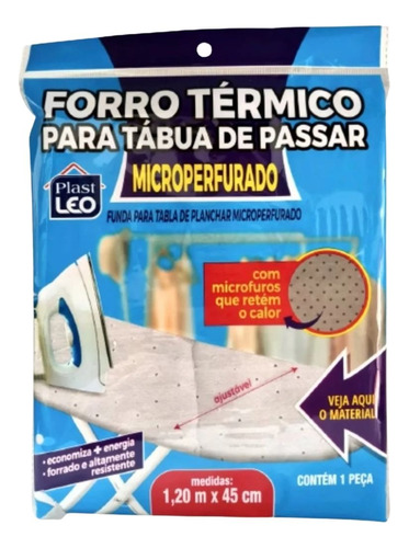 Forro Térmico Tábua Passar Roupa Microperfurado 1,20m X 45cm