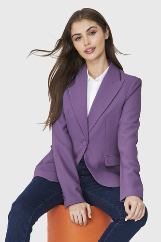 Blazer Bolsillos Con Solapas Violeta Nicopoly