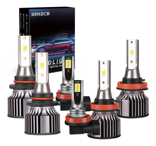 Para Honda 9005 H11 6000k Led Faro Kit De Luz Alta / Baja