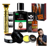 Kit Barbería Cera Aceite De Barba Shampo Maquina Gel Afeitar