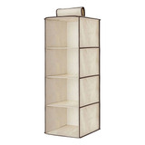 Estante Plegable Con 4 Separadores, Material Duradero, Color Beige