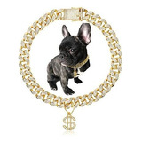 Collar De Perro De Oro 14 Mm / 20 Mm Cadena De Cachorro De G