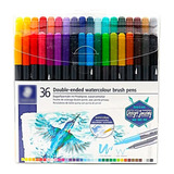 Plumones Punta Pincel Doble Punta Staedtler X36 Acuarelables