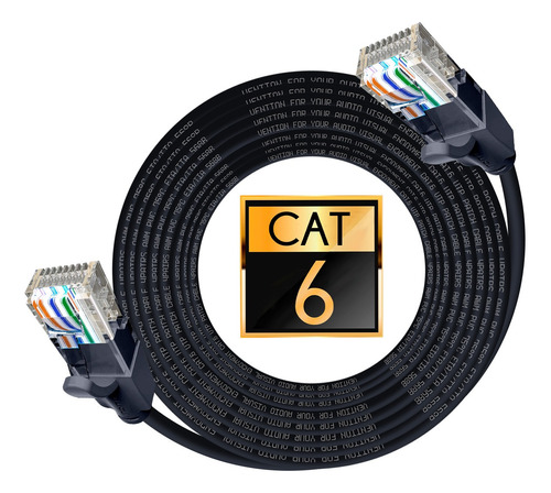 Cable Para Red Cat6 Vention Rj45 Ethernet Utp Negro 10m