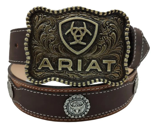 Cinto De Piel Vaquero Rodeo Hebilla Ariat