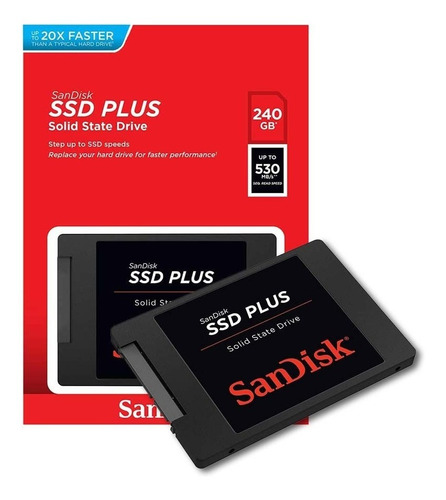 Ssd 240gb Sandisk Plus 2,5' Sata Iii 6gb/s Leitura 530mb/s