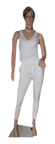 Scombro Pantalon Babucha Blanca Clasica