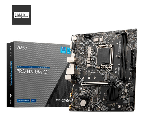 Tarjeta Madre Msi Pro H610m-g Socket 1700 Ddr5 Color Negro