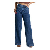 Calça Feminina Sawary Jeans Wide Leg Com Lycra 276276