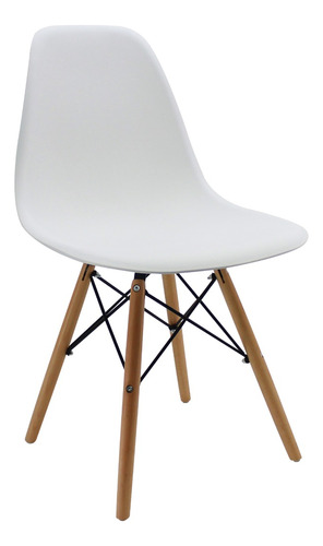 Silla Eames Para Comedor, Sala, Con Patas En Madera