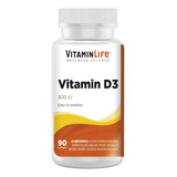 Vitamina D3 (800 Iu/ 90 Cápsulas) - Vitamin Life Sabor Sin Sabor