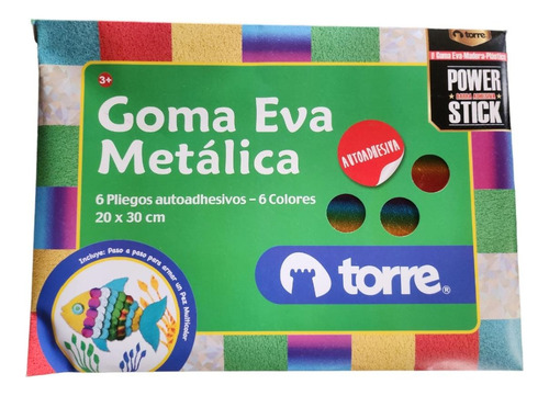 Carpeta Goma Eva Metálica Adhesiva 6 Colores 20x30cm Torre