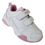 Zapatillas Blancas Rosa Escolares Deportivas - 7062