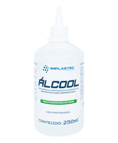 Alcool Isopropilico 250ml Limpeza Eletronica Limpa Telas