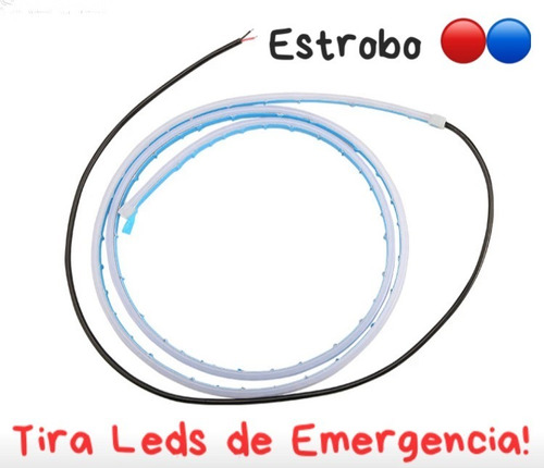 Luz Led Tira Emergencia Códigos Azul / Rojo 1.20 Mts 1 Pza.