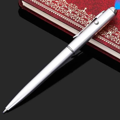 5 Plumas Con Tinta Invisible Y Luz Uv Diseño Elegante Magica Plateado Transparente