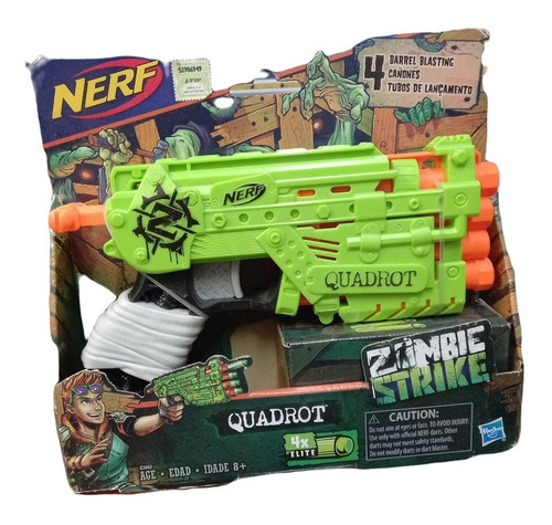 Pistola Nerf Quadrot Zombie Strike Hasbro