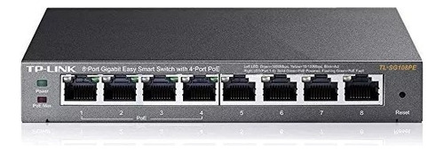 Switch Tp-link Tl-sg108pe 4p Poe Gerenciável Gigabit 8 Porta