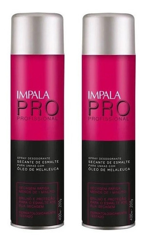 2 Spray Secante De Esmalte Impala Óleo De Melaleuca 400ml 