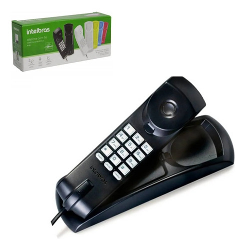 Telefone Fixo Intelbras Tc 20 Preto Gondola Com Fio