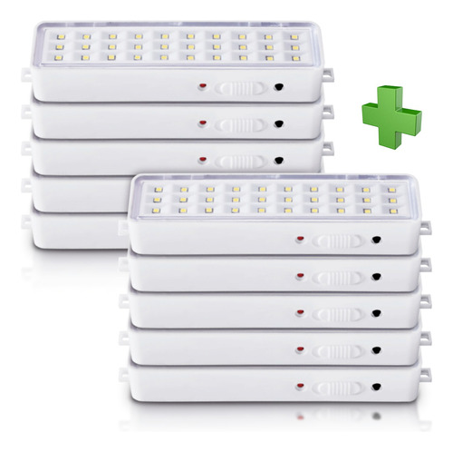 Luz De Emergencia 30 Leds 2 Potencias Recargable X 10 Unid