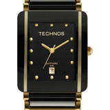 Relógio Technos Feminino Cerâmica Safira Preto E Dourado Gn10aapai/4p Original