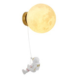 Lámpara De Pared Cartoon Astronaut 3d Moon Light Para Qua