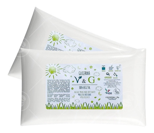 Kit 2 Bases Glicerina Vegetal V&g Branca Sabonete Vegano 